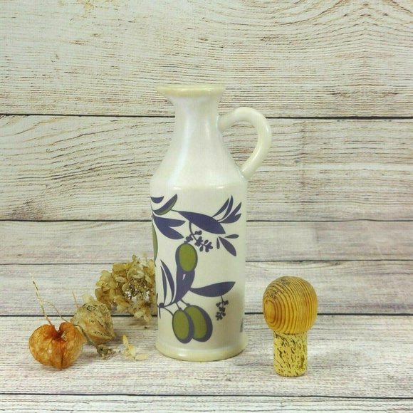 Olive Oil Dispenser Bottle Ceramic Handmade Painted Home Kitchen Decoration - Picture 7 of 10